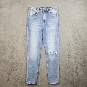 Lee Modern Vintage Skinny Jeans Womens 29 High Rise Light Wash Knee Rip Denim